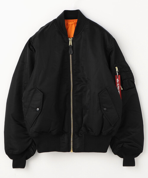Alpha Industries(アルファインダストリーズ)の「ALPHA/アルファ MA-1 HERITAGE FIT FLIGHT JACKET/MA1 ヘリテージフィット フライトジャケット(ブルゾン・メンズ・ダークグレー/インディゴブルー/シルバー/グレー/キャメル/ワインレッド/ピンク/ベージュ/ブラック・MEDIUM/X-LARGE/LARGE)」の2枚目の写真