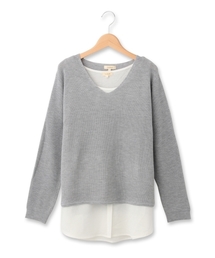 HusHusH | ロングタンクトップ付Vネックニット(アンサンブル)