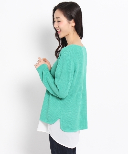 HusHusH(ハッシュアッシュ)の「ロングタンクトップ付Vネックニット(アンサンブル・レディース・グレー/ブルー/グリーン・02/03)」の5枚目の写真