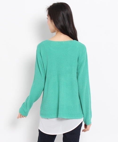 HusHusH(ハッシュアッシュ)の「ロングタンクトップ付Vネックニット(アンサンブル・レディース・グレー/ブルー/グリーン・02/03)」の6枚目の写真