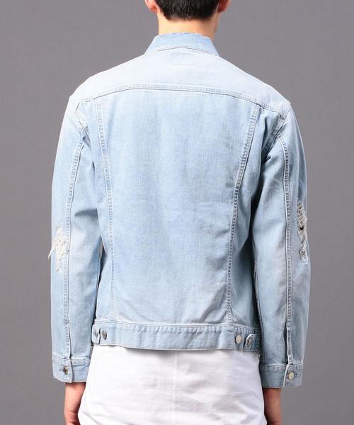 MONKEY TIME（モンキータイム）の「＜monkey time＞ クラッシュデニム G-JACKET◆（デニムジャケット・メンズ・ベージュ/ライトブルー・X-LARGE/LARGE/SMALL/MEDIUM）」の3枚目の写真