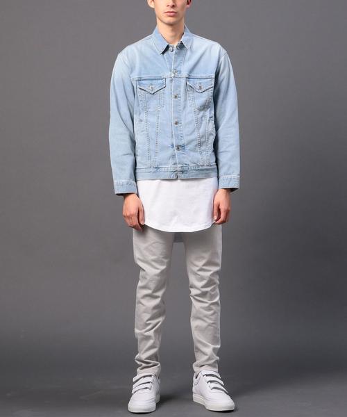 MONKEY TIME（モンキータイム）の「＜monkey time＞ クラッシュデニム G-JACKET◆（デニムジャケット・メンズ・ベージュ/ライトブルー・X-LARGE/LARGE/SMALL/MEDIUM）」の5枚目の写真