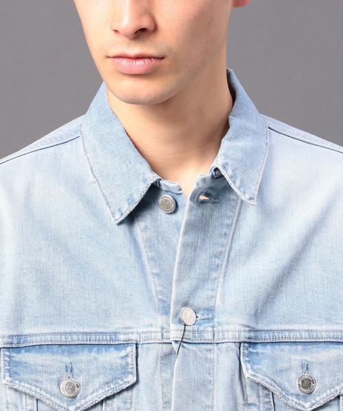 MONKEY TIME（モンキータイム）の「＜monkey time＞ クラッシュデニム G-JACKET◆（デニムジャケット・メンズ・ベージュ/ライトブルー・X-LARGE/LARGE/SMALL/MEDIUM）」の11枚目の写真