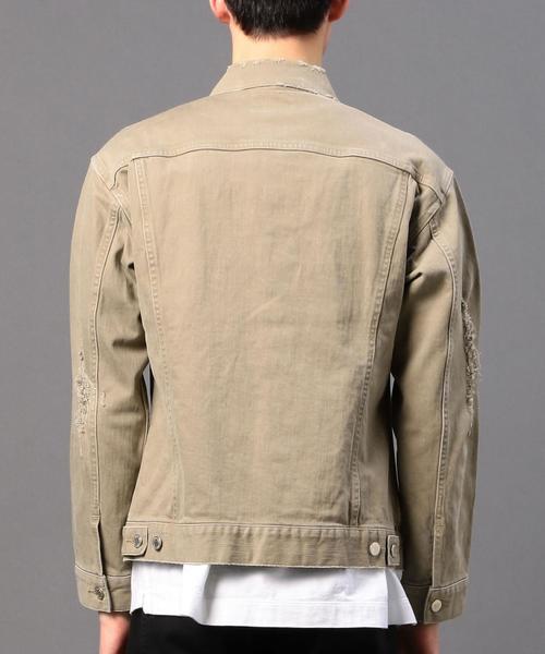 MONKEY TIME（モンキータイム）の「＜monkey time＞ クラッシュデニム G-JACKET◆（デニムジャケット・メンズ・ベージュ/ライトブルー・X-LARGE/LARGE/SMALL/MEDIUM）」の13枚目の写真