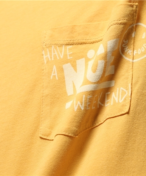 JUNK FOOD(ジャンクフード)の「HAVE A NICE WEEK END ポケットTシャツ(Tシャツ/カットソー・メンズ・マスタード・MEDIUM/SMALL/LARGE/X-SMALL)」の6枚目の写真