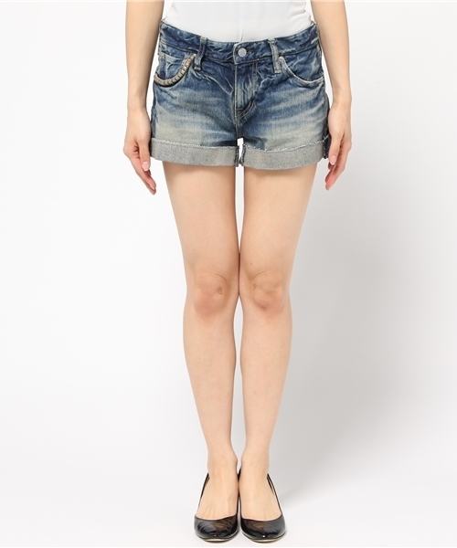 HYSTERIC GLAMOUR(ヒステリックグラマー)の「RW加工デニム ショートPT(デニムパンツ・レディース・インディゴブルー・MEDIUM/XX-SMALL/X-SMALL/SMALL)」の7枚目の写真