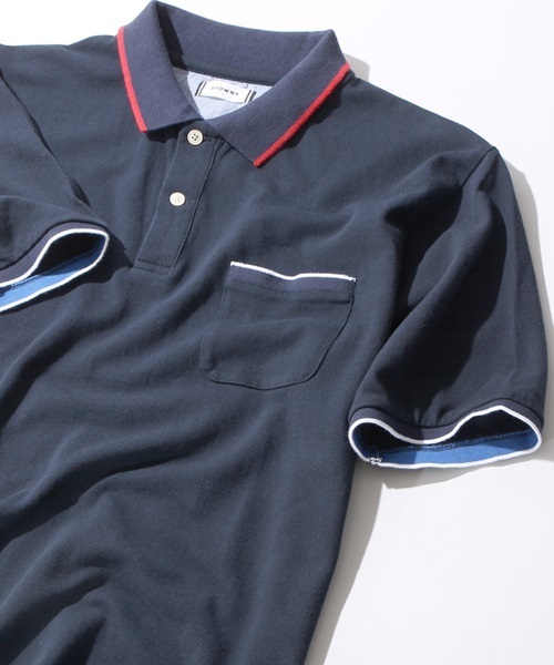 WEGO（ウィゴー）の「WEGO/カノコポロシャツ（ポロシャツ・メンズ・ブルー系その他/トリコロール/ネイビー/ホワイト・LARGE/MEDIUM）」の3枚目の写真