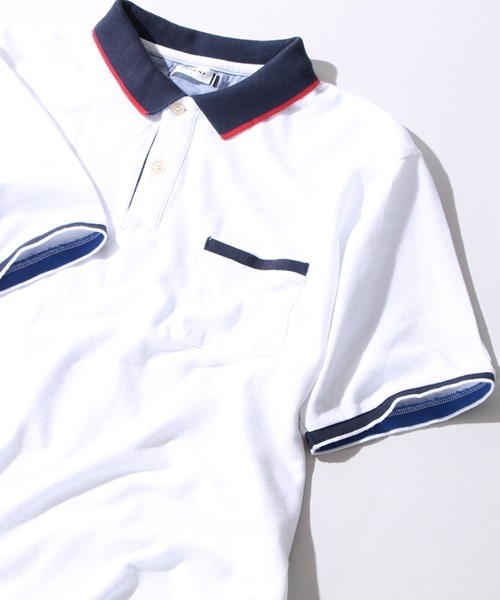 WEGO（ウィゴー）の「WEGO/カノコポロシャツ（ポロシャツ・メンズ・ブルー系その他/トリコロール/ネイビー/ホワイト・LARGE/MEDIUM）」の2枚目の写真