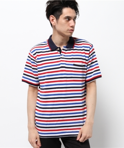 WEGO（ウィゴー）の「WEGO/カノコポロシャツ（ポロシャツ・メンズ・ブルー系その他/トリコロール/ネイビー/ホワイト・LARGE/MEDIUM）」の14枚目の写真