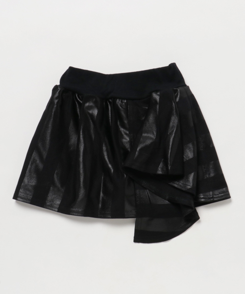 CHUBBYGANG（チャビーギャング）の「ボーダージャガードデザインスカート（スカート・キッズ・ブラック/ホワイト・120/140/160/110/130/150/100）」の2枚目の写真