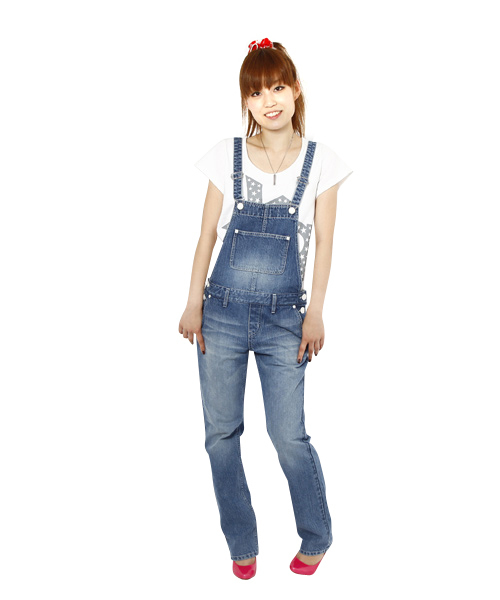X-girl(エックスガール)の「STAR POCKET JEAN SALOPETTE(サロペット/オーバーオール・レディース・グレー/ブルー/インディゴブルー・0/1/2)」の3枚目の写真