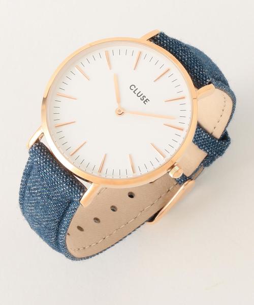 BEAUTY&YOUTH UNITED ARROWS（ビューティーアンドユースユナイテッドアローズ）の「＜CLUSE＞デニム 38mmフェイスウォッチ/ピンクゴールドカラー ◆（アナログ腕時計・レディース・コバルトブルー・FREE）」の6枚目の写真
