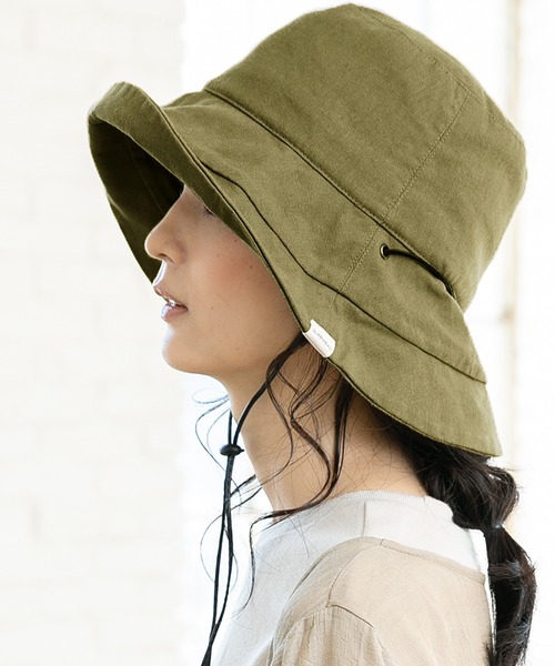 QUEENHEAD（クイーンヘッド）の「紐付きブリムフレンチハット（ハット・レディース・ナチュラル/ブルー/ライトグレー/ダークネイビー/グレイッシュベージュ/カーキ/ブラック/グレー系その他/ライトグリーン/チャコールグレー/ブラウン/オフホワイト・XX-LARGE/FREE/X-LARGE）」の9枚目の写真