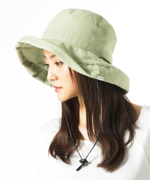 QUEENHEAD（クイーンヘッド）の「紐付きブリムフレンチハット（ハット・レディース・ナチュラル/ブルー/ライトグレー/ダークネイビー/グレイッシュベージュ/カーキ/ブラック/グレー系その他/ライトグリーン/チャコールグレー/ブラウン/オフホワイト・XX-LARGE/FREE/X-LARGE）」の10枚目の写真