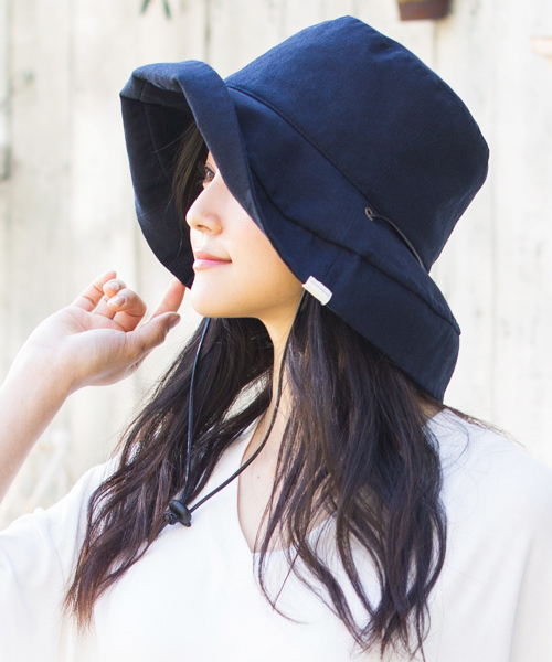 QUEENHEAD（クイーンヘッド）の「紐付きブリムフレンチハット（ハット・レディース・ナチュラル/ブルー/ライトグレー/ダークネイビー/グレイッシュベージュ/カーキ/ブラック/グレー系その他/ライトグリーン/チャコールグレー/ブラウン/オフホワイト・XX-LARGE/FREE/X-LARGE）」の12枚目の写真