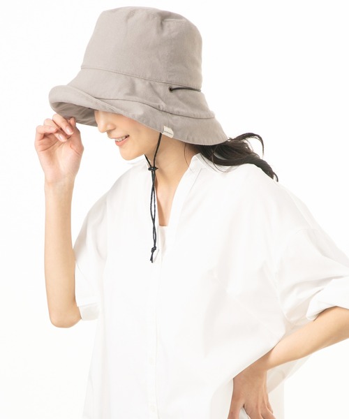 QUEENHEAD（クイーンヘッド）の「紐付きブリムフレンチハット（ハット・レディース・ナチュラル/ブルー/ライトグレー/ダークネイビー/グレイッシュベージュ/カーキ/ブラック/グレー系その他/ライトグリーン/チャコールグレー/ブラウン/オフホワイト・XX-LARGE/FREE/X-LARGE）」の18枚目の写真