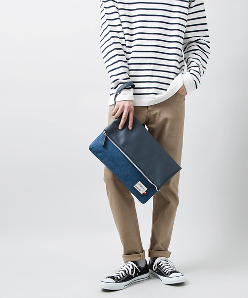 WEGO(ウィゴー)の「WEGO/口折れクラッチバッグ(クラッチバッグ・メンズ・ネイビー/ホワイト/ブラック/その他1・FREE)」の15枚目の写真