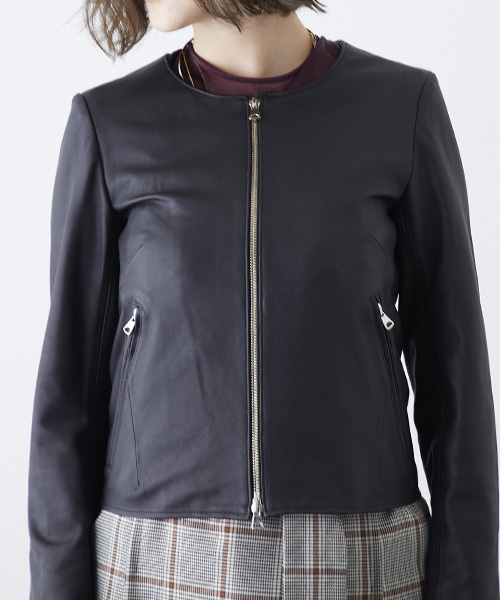 STUDIOUS(ステュディオス)の「【STUDIOUS】 モイストラム シングル ライダースジャケット(ライダースジャケット・レディース・ブラック・0/1)」の14枚目の写真