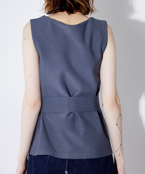 WRAPINKNOT（ラッピンノット）の「【WRAPINKNOT】《STUDIOUS別注》ノースリーブニットトップス（ニット/セーター・レディース・グレー/ブルー/ピンク/レッド/オレンジ/ブラック/カーキ/ホワイト・0）」の11枚目の写真