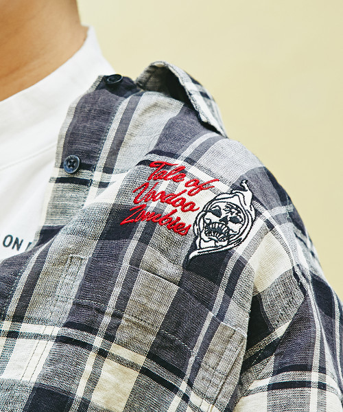 HYSTERIC GLAMOUR(ヒステリックグラマー)の「TALE OF VOODOO ZOMBIES刺繍 ルーズシャツ(シャツ/ブラウス・レディース・レッド系その他/グリーン系その他/グレー系その他・FREE)」の6枚目の写真