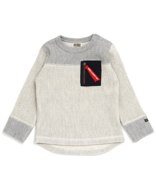 F.O.KIDS（エフオーキッズ）の「ミリタリーポケット付きトレーナー（スウェット・キッズ・チャコール/ベージュ・80/90/95/100/110/120/130/140）」の7枚目の写真