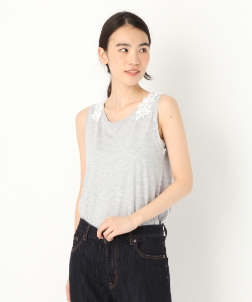 niko and...（ニコアンド）の「バックレース付きタンク（タンクトップ・レディース・ホワイト/グレー/カーキ/チャコール/グリーン・MEDIUM/LARGE/X-LARGE）」の2枚目の写真