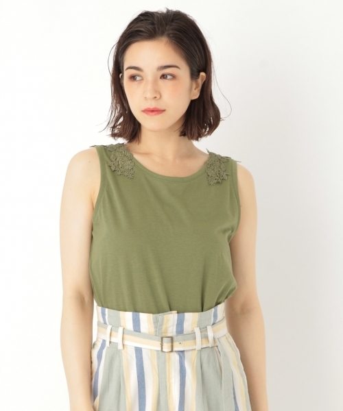 niko and...（ニコアンド）の「バックレース付きタンク（タンクトップ・レディース・ホワイト/グレー/カーキ/チャコール/グリーン・MEDIUM/LARGE/X-LARGE）」の5枚目の写真