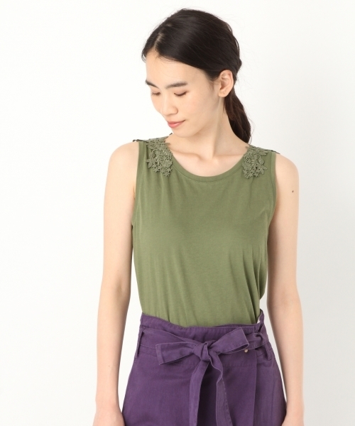 niko and...（ニコアンド）の「バックレース付きタンク（タンクトップ・レディース・ホワイト/グレー/カーキ/チャコール/グリーン・MEDIUM/LARGE/X-LARGE）」の6枚目の写真