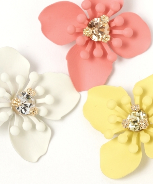 GLOBAL WORK（グローバルワーク）の「フラワーピアス/780909（ピアス（両耳用）・レディース・ピンク/ホワイト/イエロー・FREE）」の5枚目の写真