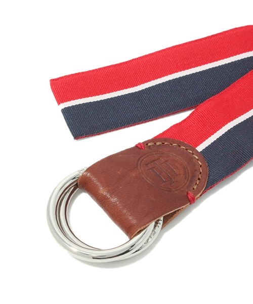 TOMMY HILFIGER（トミーヒルフィガー）の「BOSTON STRIPE BELT（ベルト・レディース・ネイビー/オレンジ・FREE）」の3枚目の写真