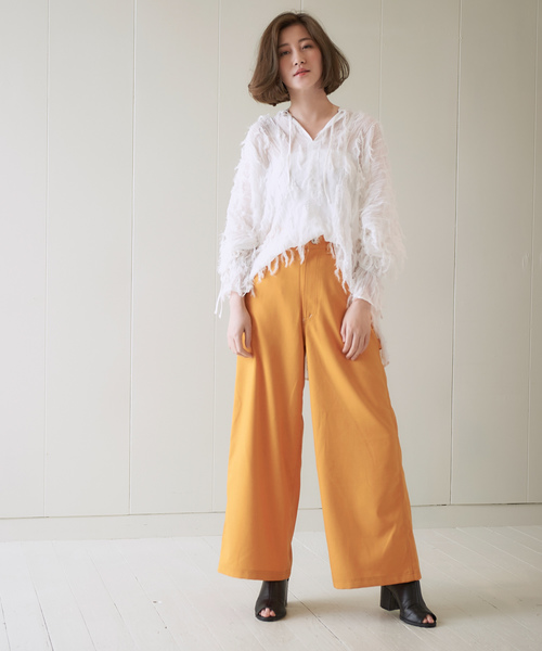 MIXXDAVID（ミックスディビッド）の「MIXXDAVID / ペインダーワイドパンツ（その他パンツ・レディース・ネイビー/イエロー・S/M）」の6枚目の写真