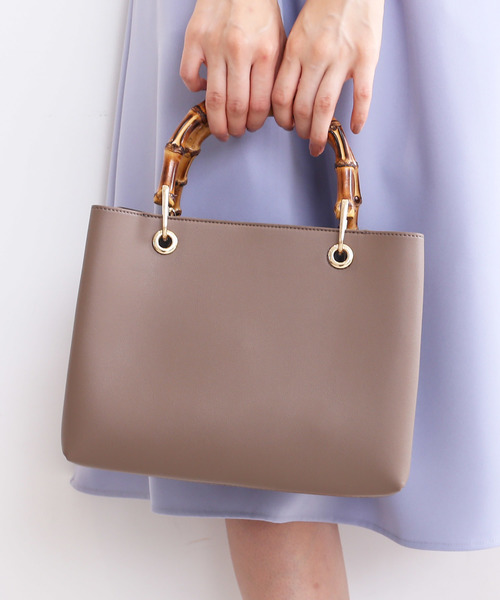 N.(N. Natural Beauty Basic)(エヌエヌナチュラルビューティーベーシック)の「◆スウェードバンブーハンドルトートバッグ(ハンドバッグ・レディース・ベージュ/ブラック/ブラウン系その他・FREE/フリ-)」の9枚目の写真