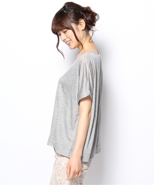 BEARDSLEY（ビアズリー）の「ユルTシャツ（Tシャツ/カットソー・レディース・ホワイト/グレー・FREE）」の3枚目の写真