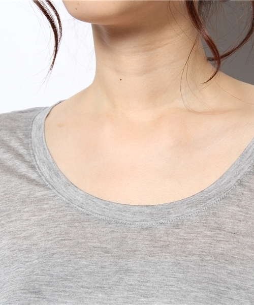 BEARDSLEY（ビアズリー）の「ユルTシャツ（Tシャツ/カットソー・レディース・ホワイト/グレー・FREE）」の4枚目の写真