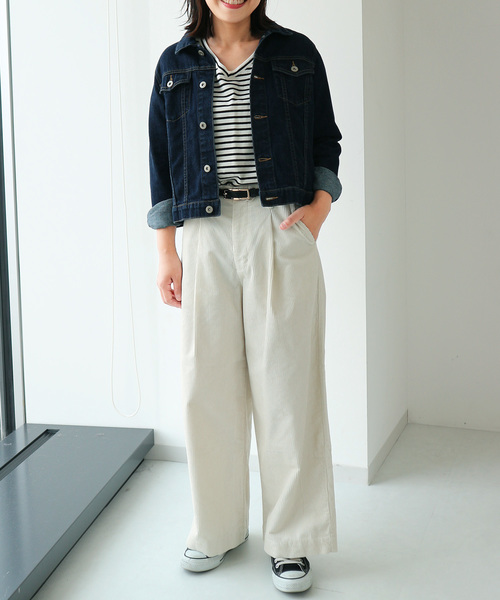 AMERICAN HOLIC(アメリカンホリック)の「ハイウエストコーデュロイワイドパンツ(その他パンツ・レディース・アイボリー/チャコールグレー/ブラック/グレイッシュベージュ/ブラウン/マスタード/カーキ/ブルー・SMALL/MEDIUM/LARGE)」の12枚目の写真