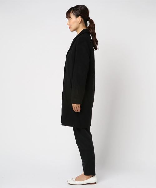 KOBE LETTUCE（コウベレタス）の「フェイクウールスタンダードチェスターコート＊レディース/アウター/ミディアム丈[K744]神戸レタス（チェスターコート・レディース・チャコールグレー/ブラック/グレー/ブルー/ボルドー/キャメル/ピンクベージュ・FREE）」の10枚目の写真