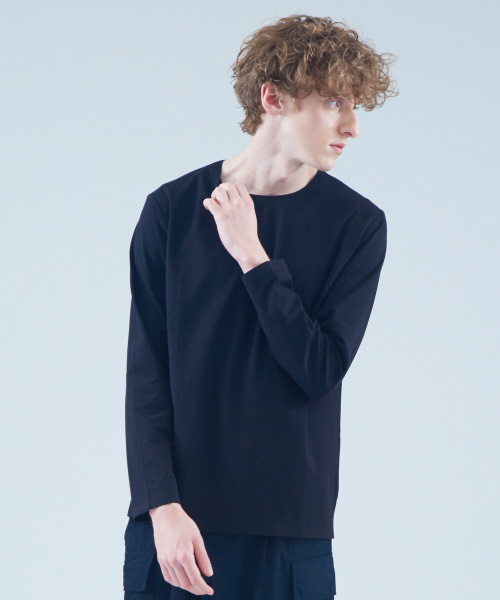 ABAHOUSE(アバハウス)の「コットン圧着クルーネックTシャツ(Tシャツ/カットソー・メンズ・グレー/ブラック/ホワイト・44/46/48)」の3枚目の写真