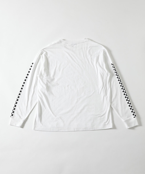 AZUL by moussy(アズールバイマウジー)の「CHECKER LONG SLEEVE T-SHIRT / チェッカーロングスリーブTシャツ(Tシャツ/カットソー・メンズ・ホワイト/ブラック・SMALL/MEDIUM/LARGE)」の14枚目の写真