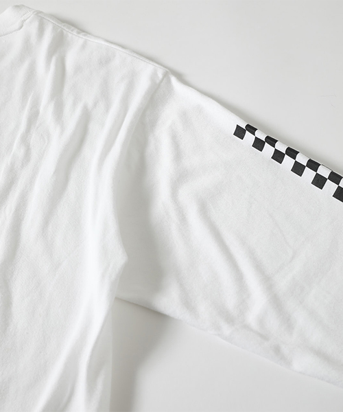 AZUL by moussy(アズールバイマウジー)の「CHECKER LONG SLEEVE T-SHIRT / チェッカーロングスリーブTシャツ(Tシャツ/カットソー・メンズ・ホワイト/ブラック・SMALL/MEDIUM/LARGE)」の11枚目の写真