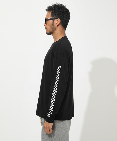 AZUL by moussy(アズールバイマウジー)の「CHECKER LONG SLEEVE T-SHIRT / チェッカーロングスリーブTシャツ(Tシャツ/カットソー・メンズ・ホワイト/ブラック・SMALL/MEDIUM/LARGE)」の15枚目の写真