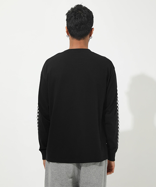 AZUL by moussy(アズールバイマウジー)の「CHECKER LONG SLEEVE T-SHIRT / チェッカーロングスリーブTシャツ(Tシャツ/カットソー・メンズ・ホワイト/ブラック・SMALL/MEDIUM/LARGE)」の10枚目の写真