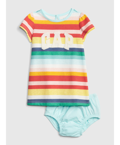 Gapロゴ ストライプワンピース ロンパース Gap ギャップ のファッション Gapロゴ ロンパース セール ベビー