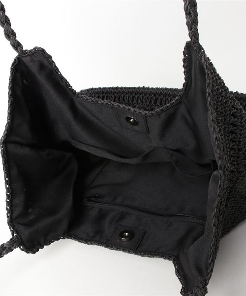 Cooco ペーパー柄編みクリテ トートバッグ Cooco クーコ のファッション トートバッグ セール