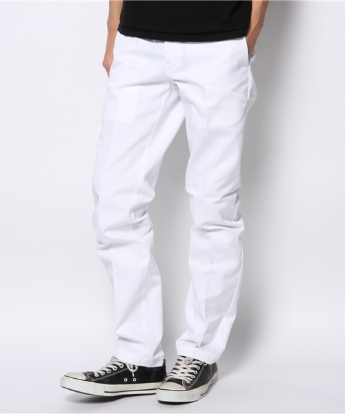 Dickies（ディッキーズ）の「WD1871　TCツイルエクストラスリムワークパンツ（チノパンツ・メンズ・ホワイト/ダークネイビー/ブラック/ヘザ－グレー/ベージュ/カーキ/マルーン/オレンジ系その他/モスグリーン/ブラウン/カーキオリーブ/スカイブルー/グリーン/ライトブラウン/ネイビー・36inch/28inch/34inch/32inch/30inch/29inch/33inch/31inch）」の2枚目の写真