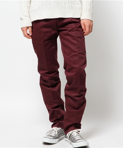 Dickies（ディッキーズ）の「WD1871　TCツイルエクストラスリムワークパンツ（チノパンツ・メンズ・ホワイト/ダークネイビー/ブラック/ヘザ－グレー/ベージュ/カーキ/マルーン/オレンジ系その他/モスグリーン/ブラウン/カーキオリーブ/スカイブルー/グリーン/ライトブラウン/ネイビー・36inch/28inch/34inch/32inch/30inch/29inch/33inch/31inch）」の14枚目の写真