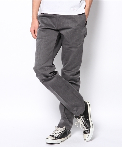 Dickies（ディッキーズ）の「WD1871　TCツイルエクストラスリムワークパンツ（チノパンツ・メンズ・ホワイト/ダークネイビー/ブラック/ヘザ－グレー/ベージュ/カーキ/マルーン/オレンジ系その他/モスグリーン/ブラウン/カーキオリーブ/スカイブルー/グリーン/ライトブラウン/ネイビー・36inch/28inch/34inch/32inch/30inch/29inch/33inch/31inch）」の4枚目の写真