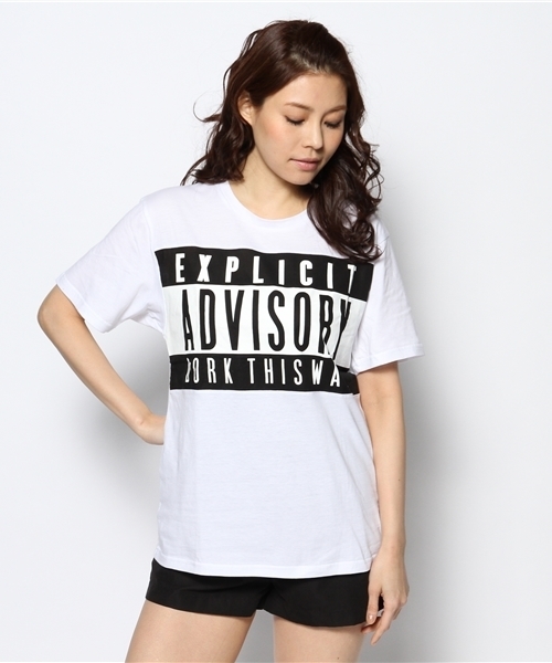 DANCE LB-03（ダンス エルビー・ゼロスリー）の「ADVISORY BOYS Tシャツ（Tシャツ/カットソー・レディース・ホワイト系/パープル系・FREE）」の2枚目の写真
