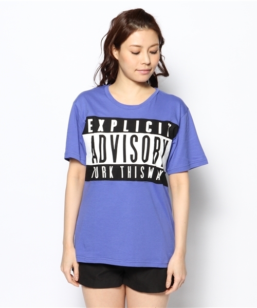 DANCE LB-03（ダンス エルビー・ゼロスリー）の「ADVISORY BOYS Tシャツ（Tシャツ/カットソー・レディース・ホワイト系/パープル系・FREE）」の3枚目の写真