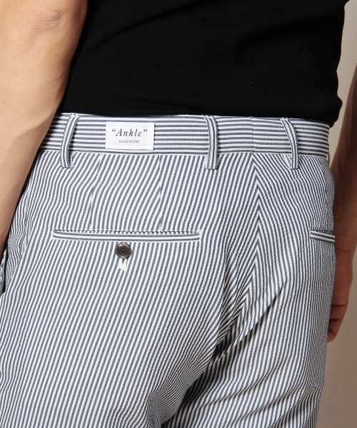 BEAUTY&YOUTH UNITED ARROWS（ビューティーアンドユースユナイテッドアローズ）の「BY シアーサッカー ノープリーツ アンクルパンツ（スラックス・メンズ・ネイビー/その他1・LARGE/X-LARGE/MEDIUM/SMALL）」の8枚目の写真