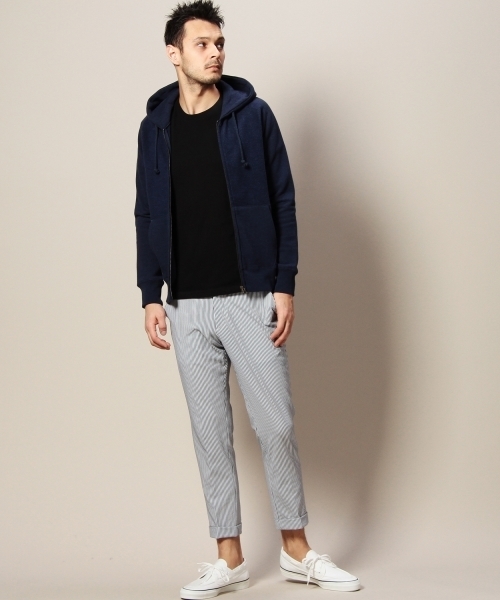 BEAUTY&YOUTH UNITED ARROWS（ビューティーアンドユースユナイテッドアローズ）の「BY シアーサッカー ノープリーツ アンクルパンツ（スラックス・メンズ・ネイビー/その他1・LARGE/X-LARGE/MEDIUM/SMALL）」の12枚目の写真